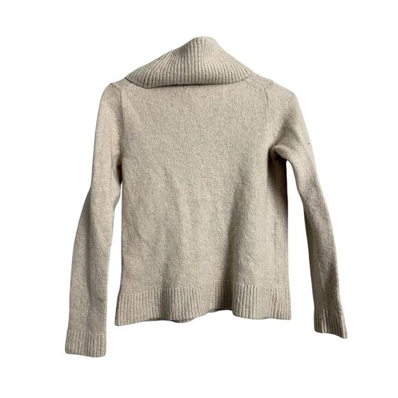 J.Crew Cream Merino Wool Sweater Turtleneck S Small Twee Basic Casual Neutral - Picture 4 of 4